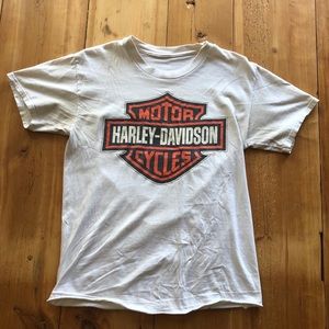 Vintage Harley Davidson Logo White T-shirt